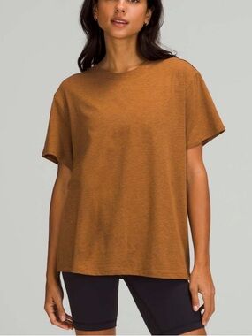 NWT Lululemon All Yours Tee *Lightweight Heathered Copper Brown size 4